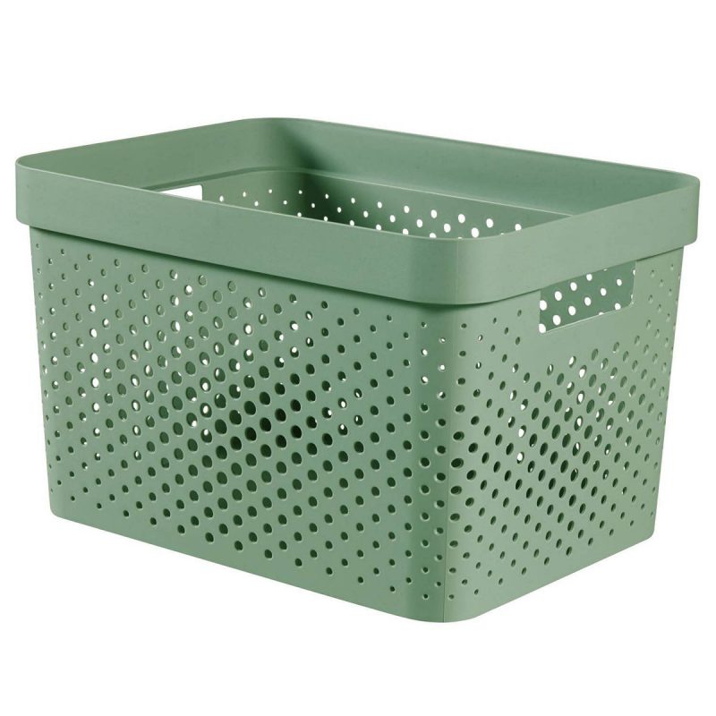 Curver Infinity Opbergbox dots 17L - 100% recycled z.groen