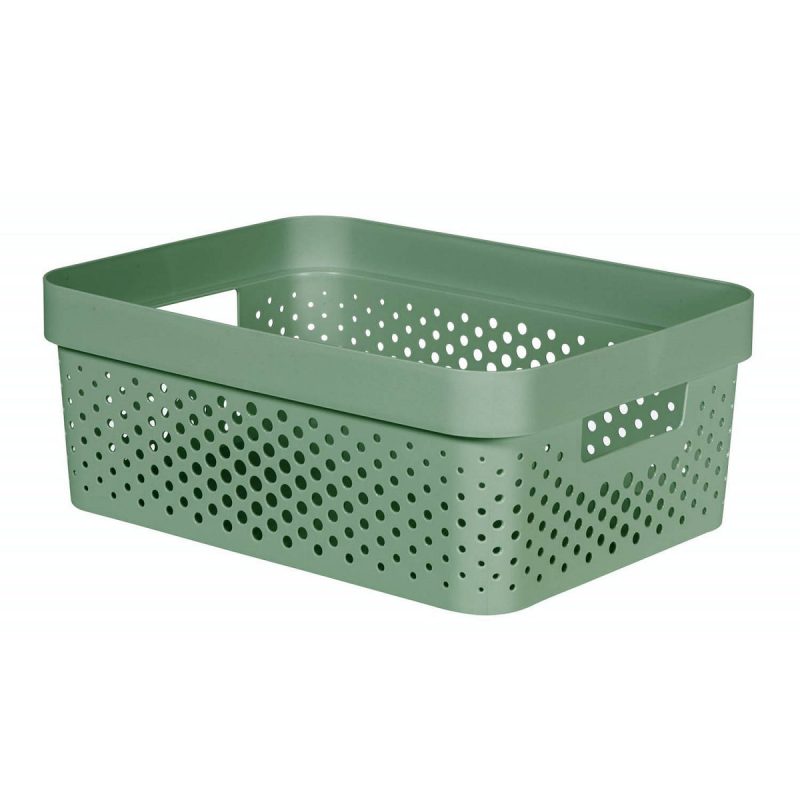 Curver infinity box dots 11L groen 36x27x14cm 100% recycled