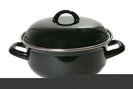 Braadpan 24 cm. emaille zwart