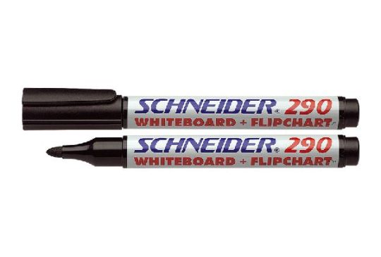 Schneider whiteboard/flipchart marker 290 rond zwart 10st.