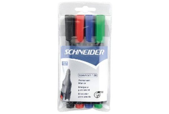 Schneider permanent marker 130 rond etui 4 stuks