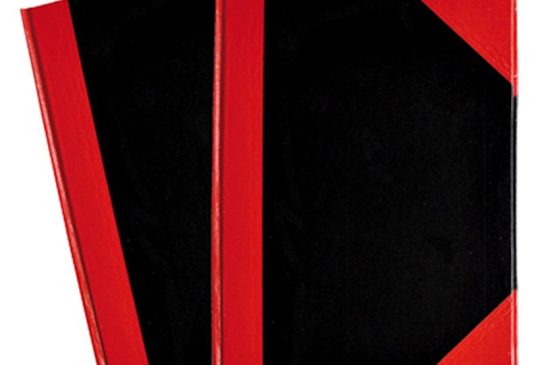 Notitieboek A5 harde kaft zwart/rood