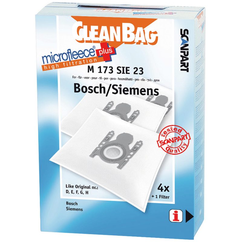 CleanBag M173SIE23 Bosch Siemens D/E/F/G/H Mirco+ 4 stuks