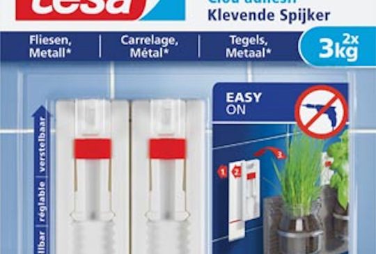 Tesa verstelbare klevende Spijker Tegel Metaal 3 KG-2 stuks