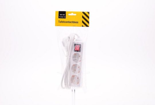 Tafelcontactdoos 3-voud RA+SCH 1,5m.