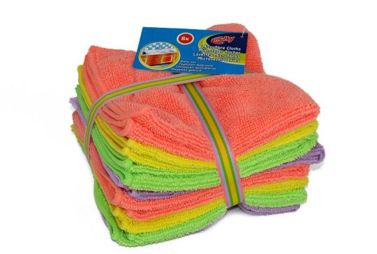 Multy microvezeldoekjes 30x30cm 8 stuks ass.kleur