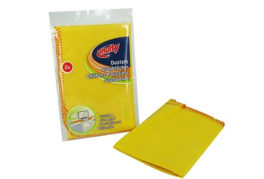 Multy stofdoeken geel 40x40cm 2 stuks
