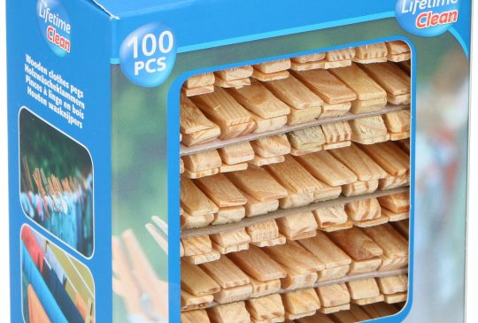 Wasknijper hout 100 stuks