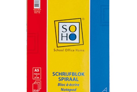 SOHO Schrijfblok A5 kopspiraal lijn