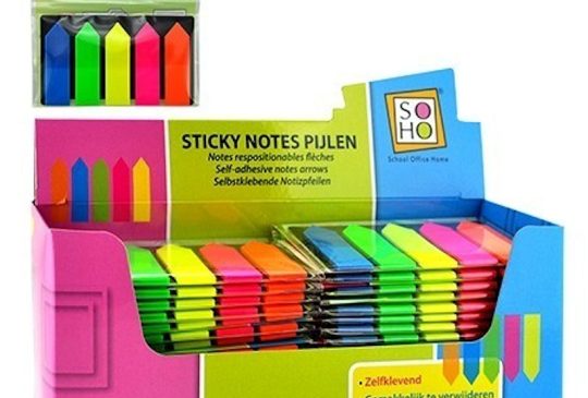 SOHO Sticky Notes Pijlen 5 kleuren 125 vel