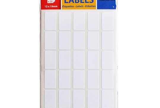 Etiketten wit 12x19 mm 6 vel a 30 stuks (10 pak)