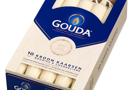 Gouda kroonkaars 200/24 doos 10 ivoor