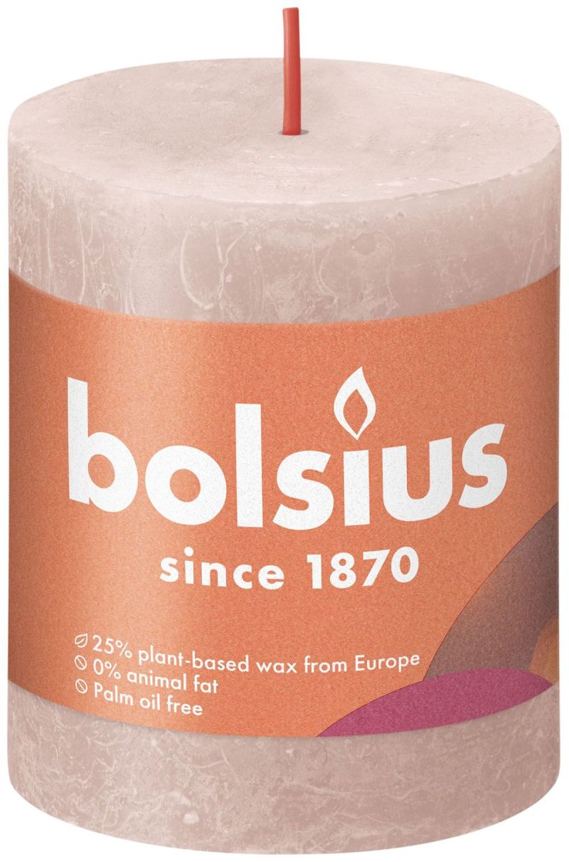 Bolsius Rustiek stompkaars 80/68 - Misty Pink