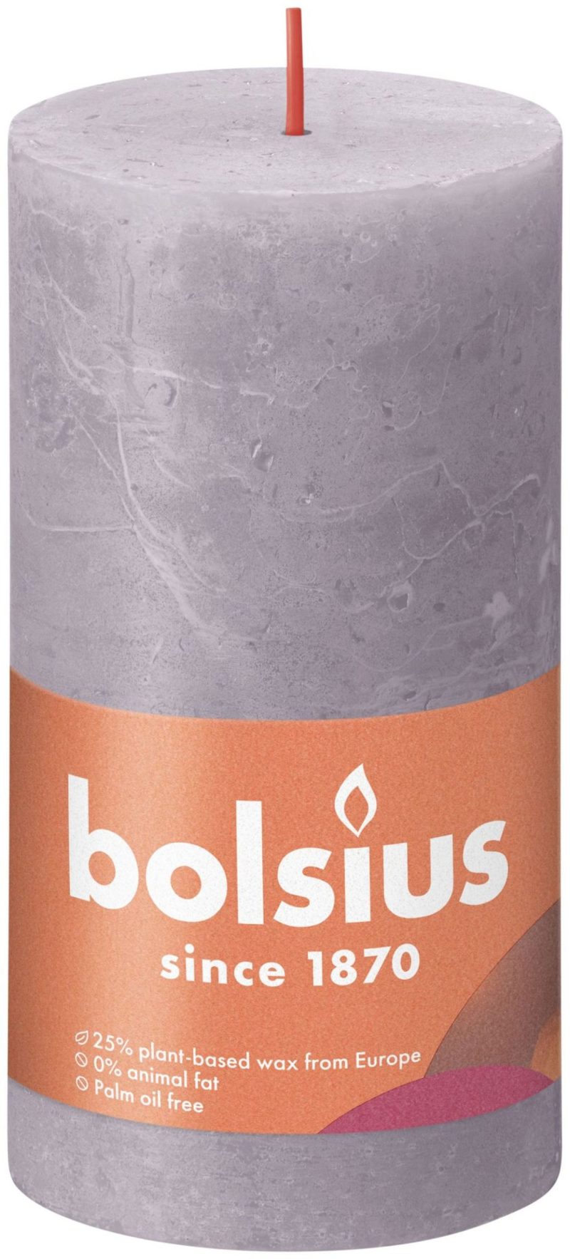 Bolsius Rustiek stompkaars 130/68 - Frosted Lavender