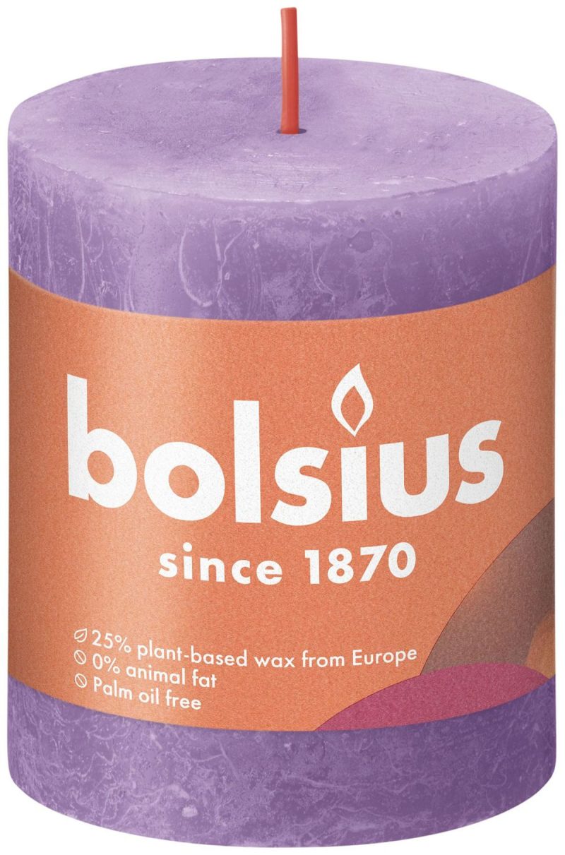 Bolsius Rustiek stompkaars 80/68 - Vibrant Violet