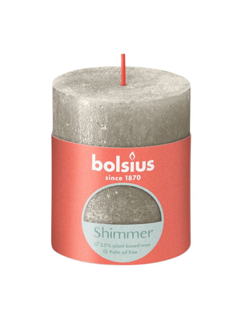 Bolsius Rustiek stompkaars Shimmer 80/68 - Champagne