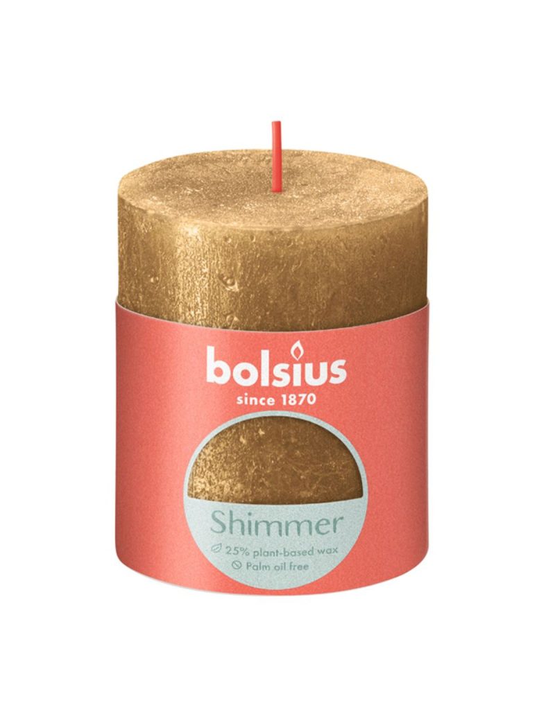 Bolsius Rustiek stompkaars Shimmer 80/68 - Gold