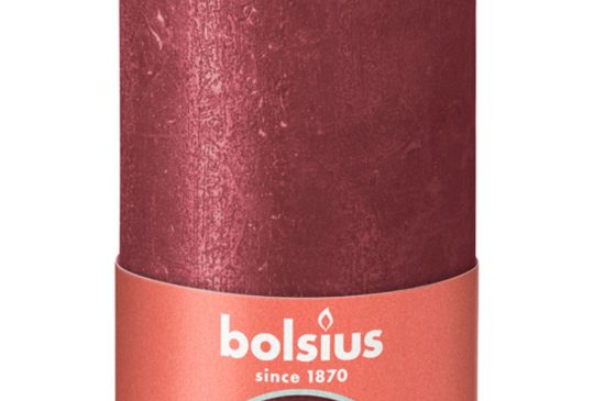 Bolsius Rustiek stompkaars Shimmer 130/68 - Red