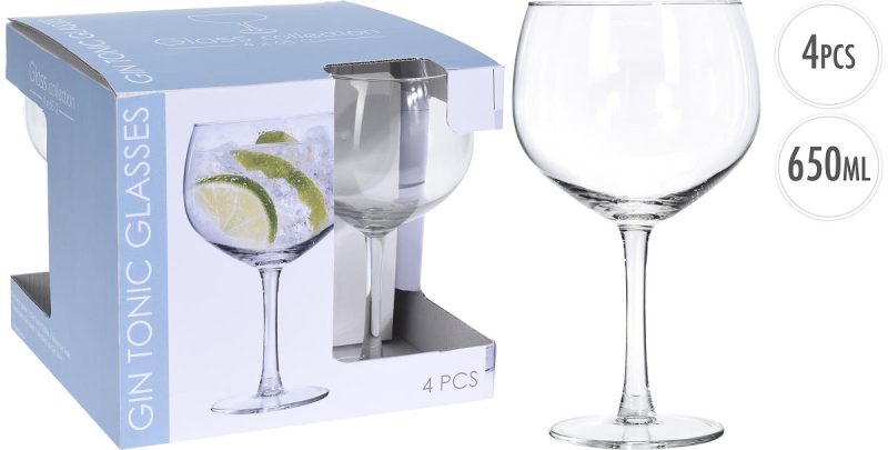 Gin Tonic Glas 650ml set 4 stuks