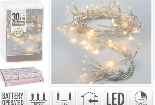 LEDverlichting 30 lamps Warm Wit met Timer