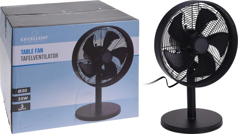 Ventilator tafelmodel luxe 30cm zwart