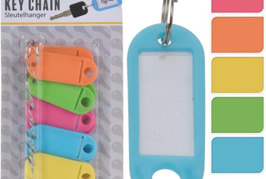 Sleutelhanger verwisselbaar etiket 10 stuks assorti