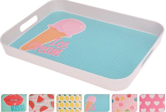Dienblad bamboe vezel rechthoek 6 assorti