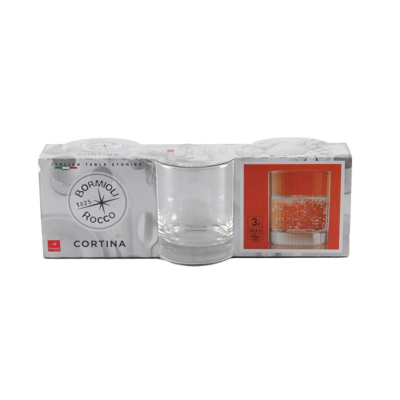 Bormioli Cortina Waterglas 25 cl set 3 stuks