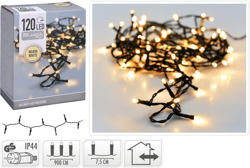 Verlichting 120LED 9M Warm Wit - IP44