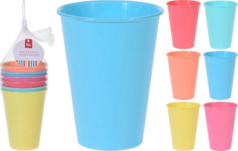 EH Drinkbeker PP Set van 6 stuks 6 kleuren 400ml