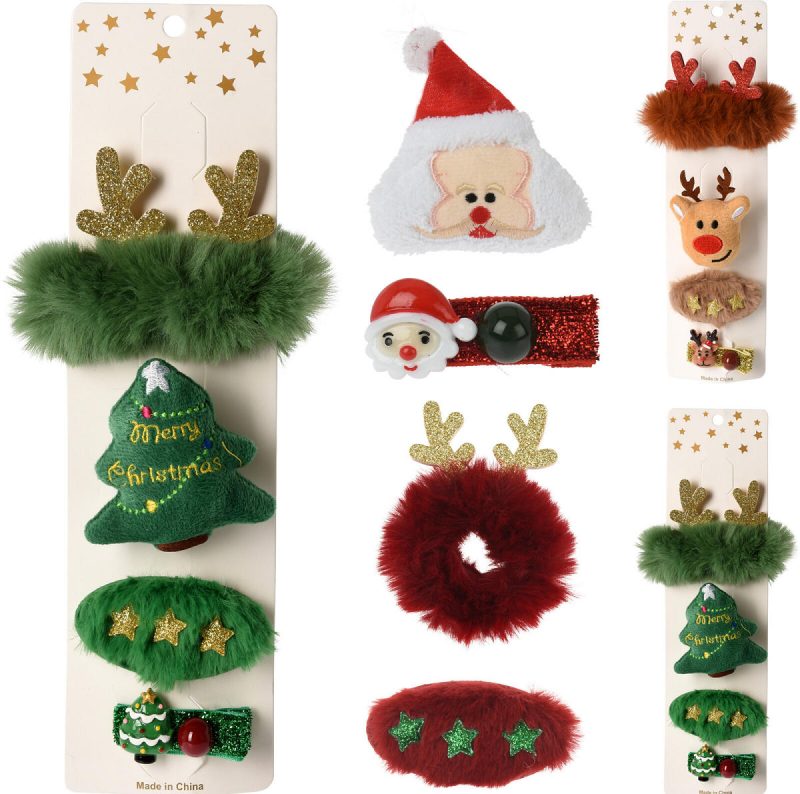 Kerst haarclip assorti set 4 stuks