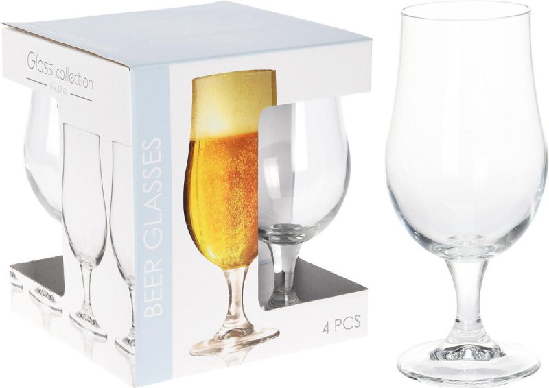 Bierglas met voet set 4 stuks 37cl