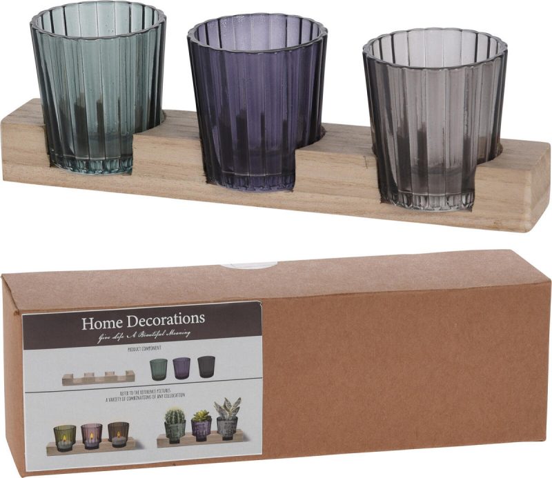 Theelichthouder Home Decorations set 4-delig