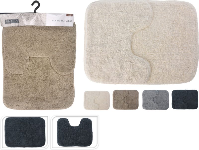 BS Badmat en Toiletmat set 2-delig 50x70cm