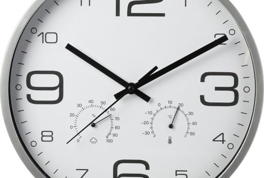 Wandklok met weerstation - Grijs