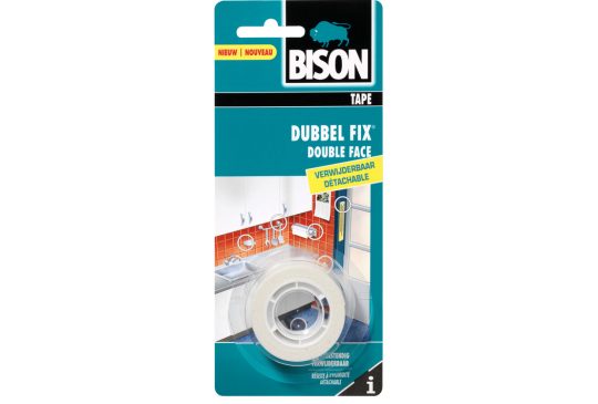 Bison Doublefix Verwijderbaar rol 1,5m x 19mm wit kaart