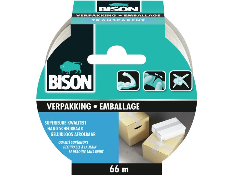 Bison Verpakkingstape Transparant rol 66 meter