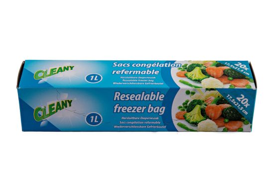 Cleany Diepvrieszak hersluitbaar 1 Liter - 20 stuks