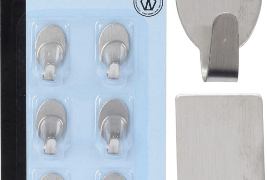 Ophanghaakjes RVS 6 stuks 2 Assorti