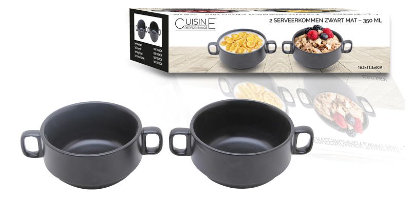 Cuisine Performance Soepkom 350ml 2 stuks mat zwart