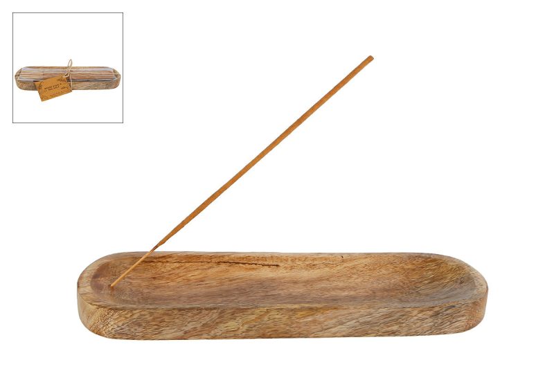 Geurkaars Wood Sage Seasalt tray hout 24x7x2cm